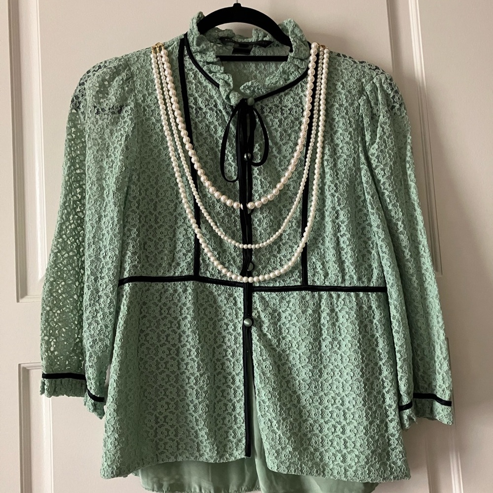 Marc Jacobs Green Lace Top